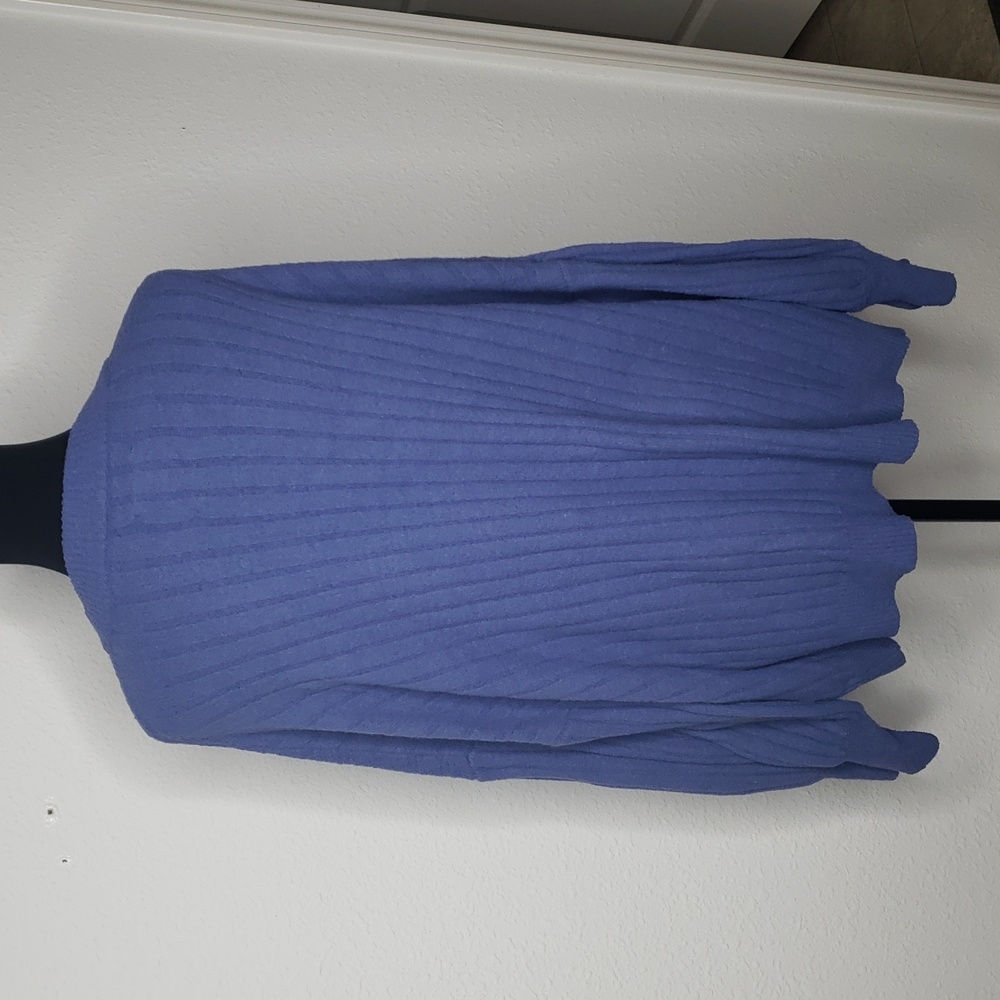 Aerie Womens Butter Cream Crew Neck Slouchy Thick Sweater Size L Oversized Blue - Picture 7 of 16
